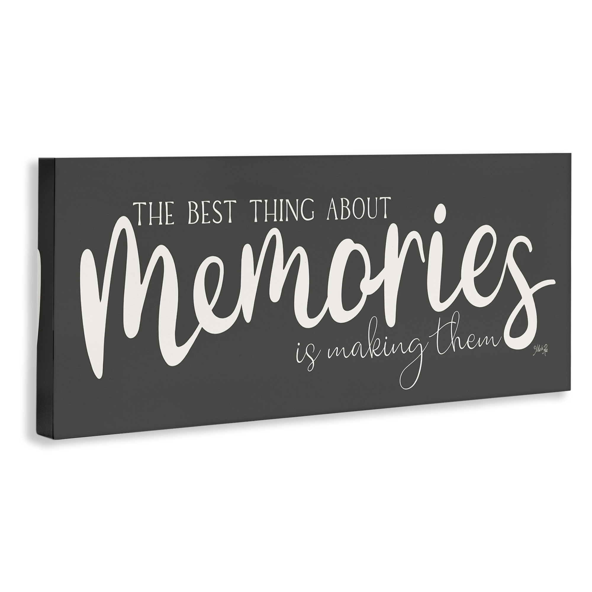 Stupell Industries Making Memories Sentiment Text & Numbers Painting Wrapped Canvas Art Print Wall Art, 40 x 17
