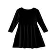 thumbnail image 4 of Abcomgle Girls Beach Dress Casual A-Line Long Sleeve Girls T-Shirt Dresses Solid Crew Neck Girls Skater Dress Loose Swing Dresses for 4-14t Kids 9-10 Years,Black, 4 of 5
