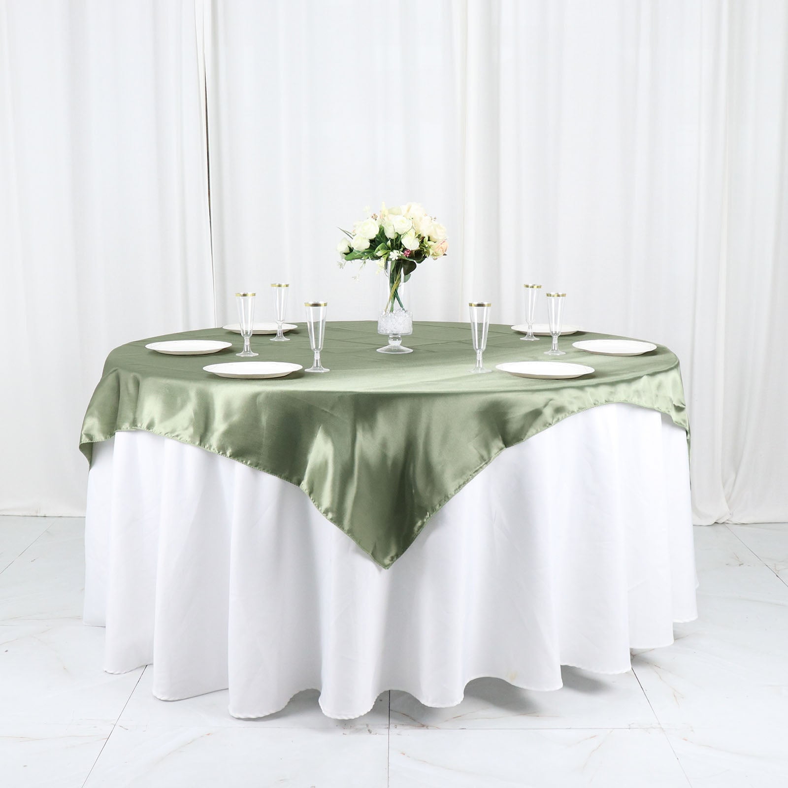 Buy Efavormart 60 SATIN Square Tablecloth Overlay For Wedding Catering ...