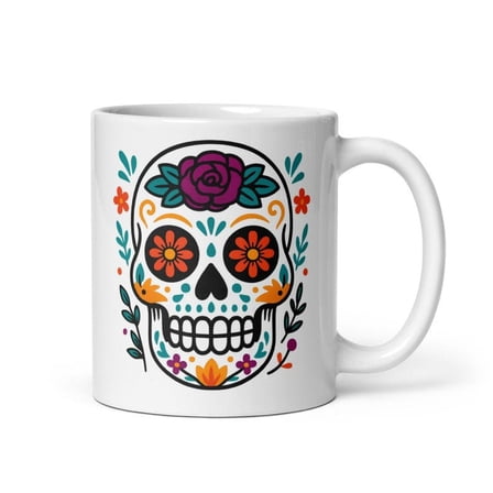 S1UGAr Skull Mug – Día de Muertos Coffee Cup – Colorful MexiC1An Skull Gift