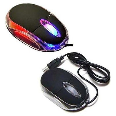 Wired Optical Scroll Mouse New Black 3-Button 3D USB Wired 800 Dpi Optical Light Scroll Wheel Mice Mouse for PC Laptop Desktop - 2 Pack ()