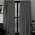 thumbnail image 2 of Kotton Culture TriplePleated Curtains Thermal Room Darkening Blackout Curtains for Window, Sliding Door, Patio Door, Home, Office, Nursery W(21"+21") L120 (2 Panels Combined, Dark Grey), 2 of 9