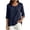 Navy, variant on Lmueinov 3/4 Sleeve Length Tops for Women 100%Cotton Solid Crew Neck Casual Tunic Shirts Lightweight Pullover Blouses for Summer Fall Daily Vacation