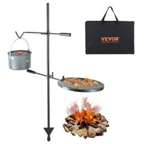 VEVOR Swivel Campfire Grill, 14"×14" Fire Pit Grill Grate over Fire Pits, Heavy Duty Steel Grill Grates, 360° Adjustable Open Fire Outdoor Cooking Equipment