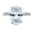 thumbnail image 2 of BERRICLE Sterling Silver Solitaire Wedding Engagement Rings 5.5 Carat Oval Cut Cubic Zirconia CZ Hidden Halo Ring for Women, Rhodium Plated Size 10, 2 of 8