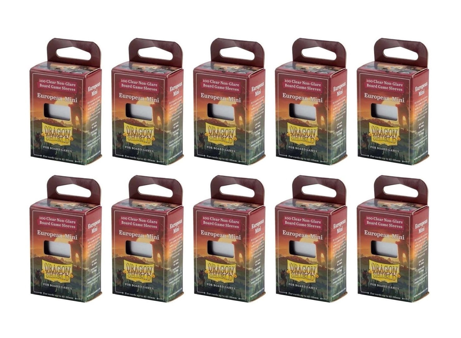10 Packs Dragon Shield Board Game Sleeves 100 ct Mini European Size Card Sleeves Display Case