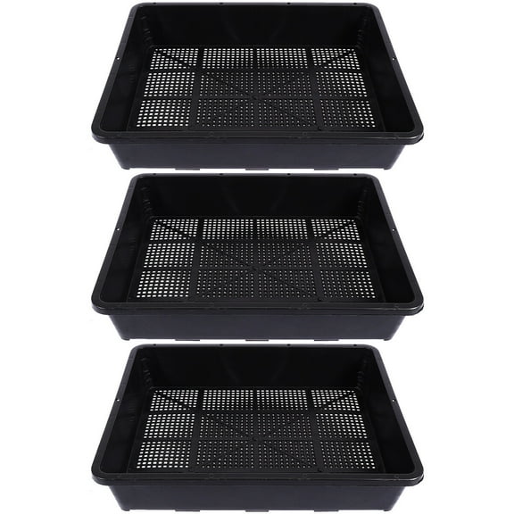 Kudiqi 3pcs Sprouting Trays Kit Soil-Free Wheatgrass Bean Sprout Grower Nursery Trays