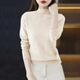 thumbnail image 7 of BLVB Mock Neck Sweaters for Women Fall Winter Classic Sweater Long Sleeve Soft Dressy Casual Knit Pullover Tops, 7 of 7