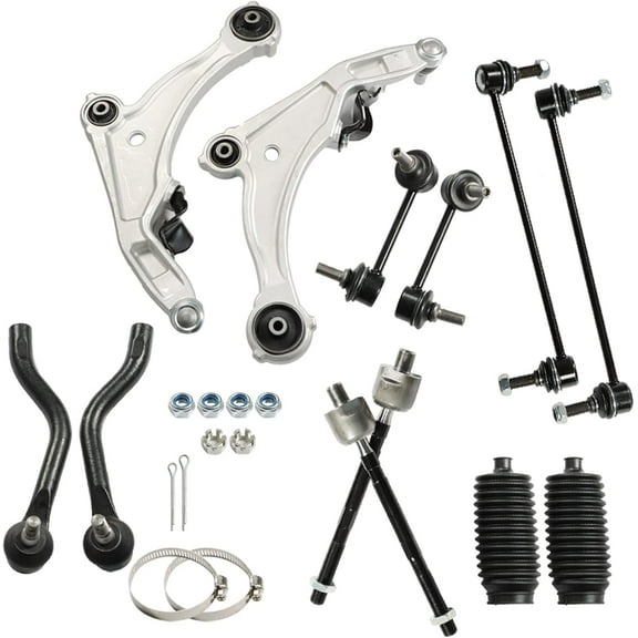 SEBLAFF 12pcs Front Lower Control Arm Outer Tie rod Sway Bar Link Kit Replacement for 2009-2014 Maxima All Models K622054, K622059