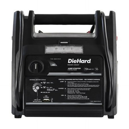DieHard Portable Power 750A Automatic 12V Battery Jump Starter, Black