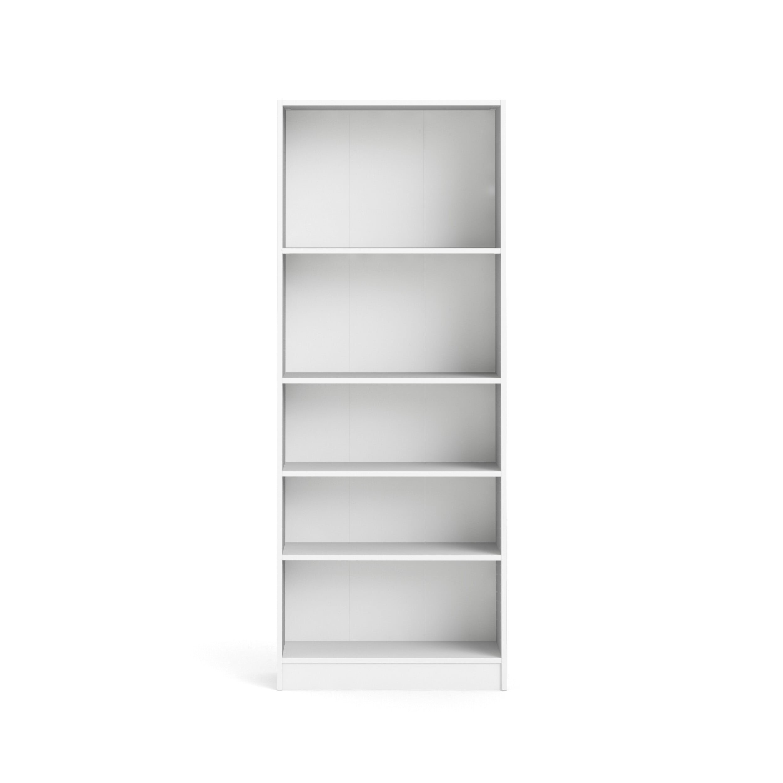 Tvilum Element Adjustable 5 Shelf Bookcase, Storage Home Office Bookshelf for Adults, White