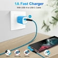 thumbnail image 2 of USB Charger Block,ABCPOW 2pcs 1A USB Wall Charger Block Adapter Plug w/ 2pcs Right Angle Nylon Android Type C Charger Cable 6FT USB C Charging Cable 6FT Phone Charger Cord Type C Fast Charging Block, 2 of 8