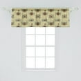 thumbnail image 2 of Hipster Window Valance Pack of 2, Old Style Cameras on a Grungy Background Antique Retro Equipment, Rod Pocket Curtain Valances for Kitchen Bedroom, 54" X 18", Reseda Green Sand Brown, by Ambesonne, 2 of 4