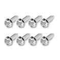 thumbnail image 1 of GFDYREE 8 PCS License Plate Screw Kit, Stainless Steel Weather Proof Bolts Fasteners, Self Tapping Mounting, for Front Rear License Plates & License Plate Frame Covers of Cars, Trucks SUVs (, 1 of 6