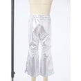 thumbnail image 5 of Zaldita Toddler Girls Hip Hop Jazz Streetwear Bell Bottom Pants Kids Sequined Performance Trousers Flare Pants Silver 15-16, 5 of 7