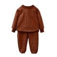 thumbnail image 5 of EnJoCho Youth Boys Athleti𝖼 Outfits 3D Letter Graphic Crewneck Sweatshirts Elastic Waist Joggers Sweatpants Teens Fall Cute Clothes Sportswear Track Suit Activewear, 5 of 9