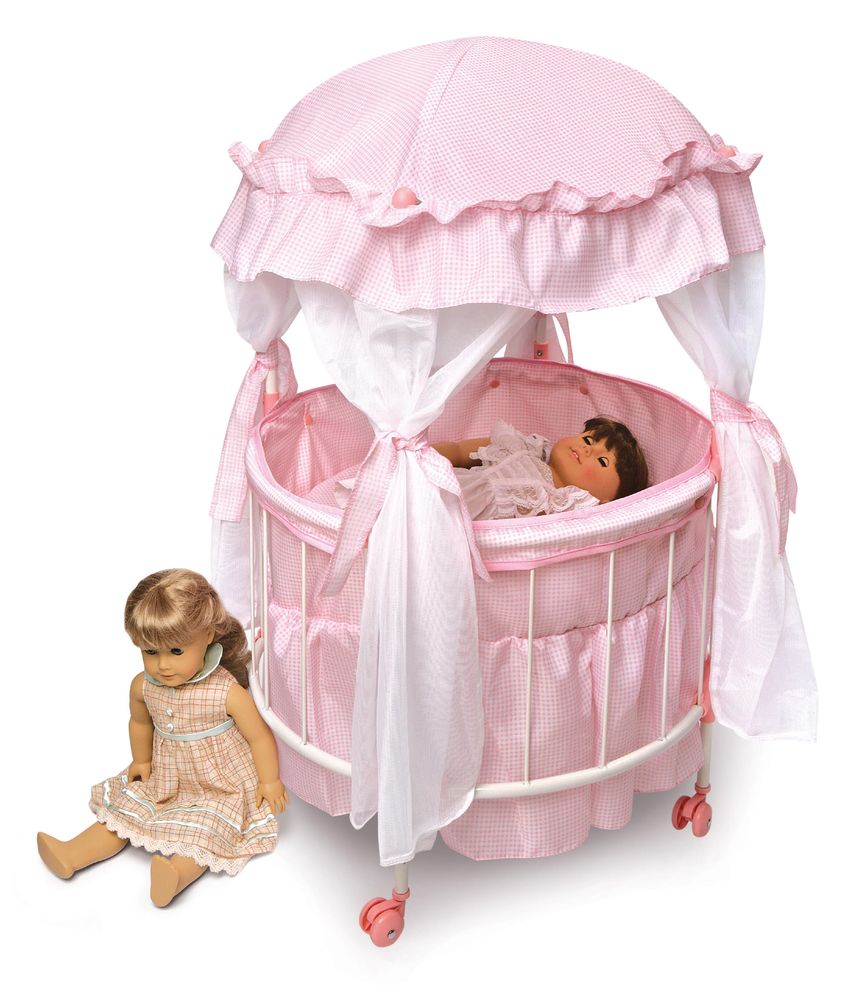 antique baby doll crib on wheels