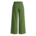 thumbnail image 3 of cocolona Linen Pants Women Summer High-waisted Wide Leg Beach Pants Trendy Casual Baggy Drawstring Trousers with Pockets, 3 of 4