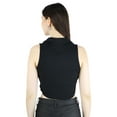 thumbnail image 5 of Artyska Women's Black V Neck Collared Ribbed Crop Top, 5 of 8