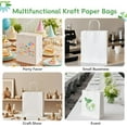 thumbnail image 4 of White Paper Gift Bags, Kraft Paper Bags with Handles Bulk for Shopping, Craft, Business, Retail, Party Favor, Takeout, Goodie, Grocery, 4 of 4
