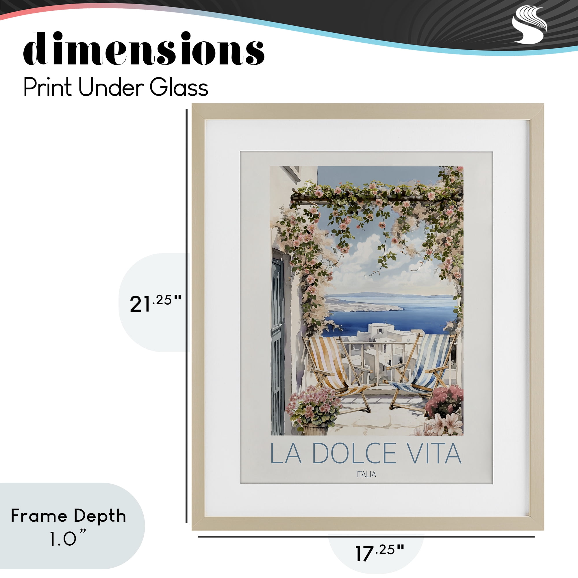 Stupell Industries Coastal Italian Balcony View Birch Framed Print Under Glass, design by CAD Designs