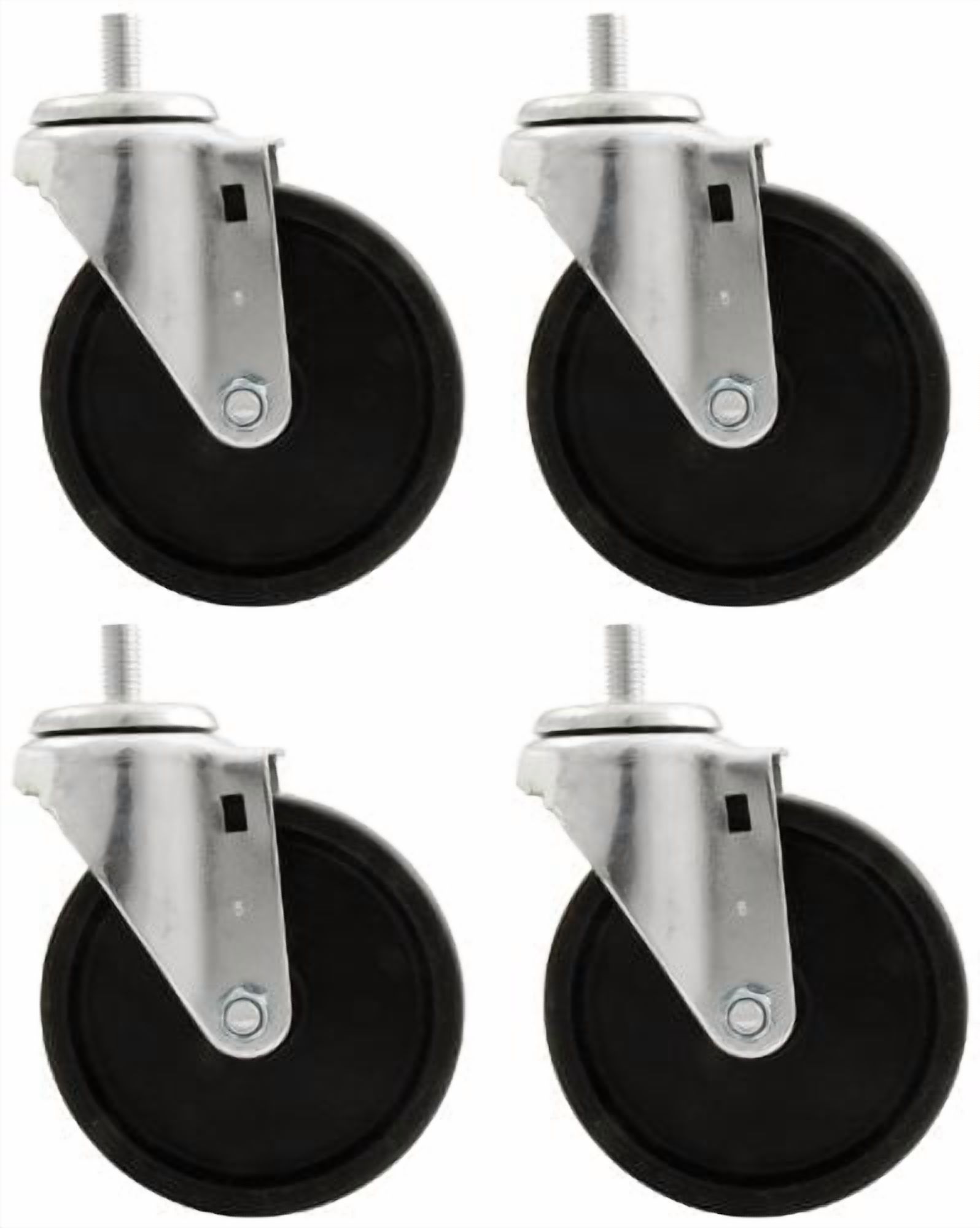Allstar Performance ALL10166 Engine Cradle Casters - Heavy Duty - 1-2 in Studs - 5 in Wheels - Rubber/Steel - Heavy Duty Engine Cradles - Set of 4