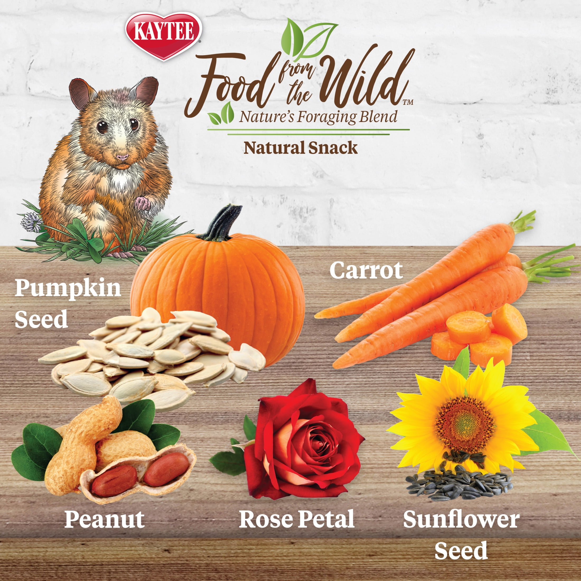 (2 pack) Kaytee Food From the Wild Natural Snack, Treat for Hamsters and Gerbils, 2 Ounces