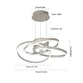 thumbnail image 6 of Modern 3-Ring Wave Dimmable Kitchen Island LED Chandelier Light with Remote Control,Height Adjustable Pendant Light Hanging Ceiling Light Fixture Gold/Silver, 6 of 10