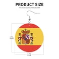 thumbnail image 3 of Leather Dangle Round Earrings For Women Flag Of Spain Circle Earrings Drop Jewelry, 3 of 6