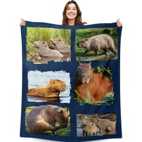 Capybara Blanket Gifts, 50"x40" Cute Capybara Animal Throw Blankets, Flannel Fuzzy Soft Plush Blanket for Teens Girls Boys, Gifts for Capybara Lovers, Throw Blanket for Sofa Bed Couch