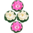 thumbnail image 4 of Miangastore Yellow Foams Simulation Lotus Flower Bouquet 4Pcs 3.9x3.9x2in, 4 of 8