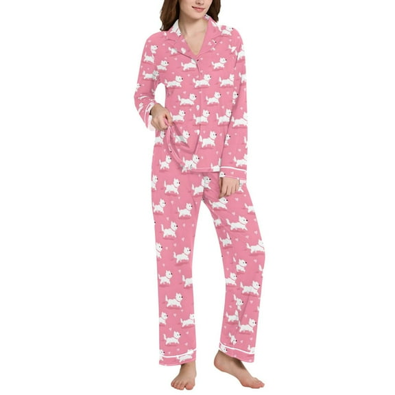 joogoo Pajamas Set for Women Cute Dogs Long Sleeve Pjs Loungewear L