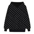 thumbnail image 4 of Womens Oversized Hoodies Fall Cute Polka Dot Print Long Sleeve with Pocket Fashion Y2K Athletic Hooded Pullover Sweatshirt, 4 of 4