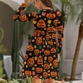 thumbnail image 4 of Fall Dresses for Women 2024, Halloween Spiders Pumpkins Womens Fall Dresses Long Sleeve Casual Tie Waist Clothes, Womens Fall Fashion 2024 Midi  Dresses Outfits with Pocket, 4 of 6