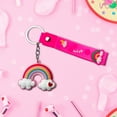 thumbnail image 3 of Ebo Premium Stylish Cute Silicone Keychain Rainbow Key Ring for Kids Rainbow Key Chain ( Pink ) - 2 Pcs, 3 of 5