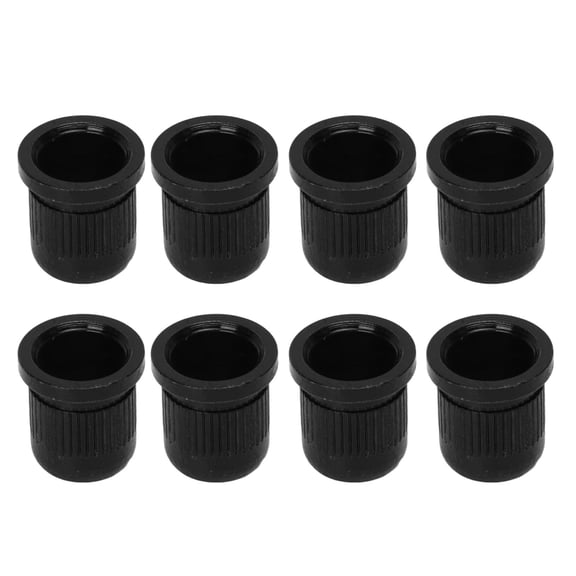 Yajisi 8 Pieces Black Guitar String Ferrule Alloy Compact Bass Through Body Buckle Replacement Electric Guitar Parts Accessories (1.97 inches / 5 cm)