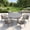 Gray table-Gray Cushion, variant on VOXBIN 5 Pieces Outdoor Patio Dining Set, 41" Gray Round Table and 4 Wicker Chairs with Soft Gray Cushions