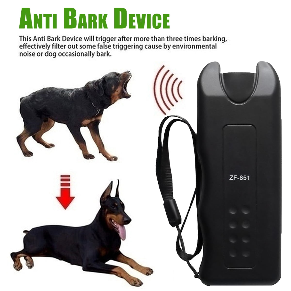 3 in 1 LED Handheld Dog Trainer Device Ultrasonic Dog Repeller Anti