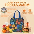 thumbnail image 5 of Pioneer Flower Floral Print Pattern Insulated Lunch Bag for Women & Adults,Large Portable Soft Cooler Lunch Bag,Thermal Food Storage Tote with Pearl Cotton,8.66L,8.75x5.75x9.5 Inch, 5 of 6