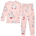 thumbnail image 2 of White Kitten Heart Pattern Cotton Pajamas 2 Piece Set Sleepwear Soft and Comfortable Homewear Nightwear, 2 of 7