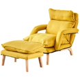 thumbnail image 6 of Clipop Living Room Accent Chair with Ottoman,Adult Linen Armchair 5 Angles Adjustable Back,Yellow, 6 of 11