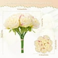 thumbnail image 2 of 20 Heads Artificial Peony Silk Flower Leaf Home Office Wedding Party Festival Bar Decor (Champagne), 2 of 18