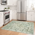 thumbnail image 2 of GLATTICE Entryway Rugs 3x5 ft Washable Area Rug Super Soft Rug Non Slip Rubber Backed Entry Rug for Kitchen Bedroom Office Living Room, Sage Green with Ivory Hues, 2 of 7