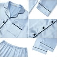 thumbnail image 6 of UVN Womens Pajamas Sets Long Sleeve Shirts and Long Pants Two Piece Lounge Sets Fall Satin Silk Pjs Sleepwear Outfits, 6 of 9