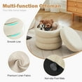 thumbnail image 6 of Zesthouse 20.1" Wide Round Storage Ottoman, Linen Tufted Ottoman Footstool for Living Room Bedroom, Beige, 6 of 14