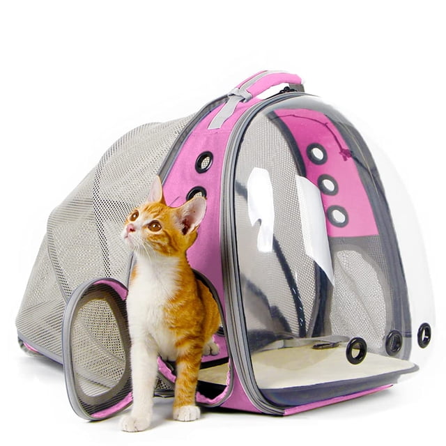 Mochila portabebés con forma de halinfer para gatos, expandible, 12 libras