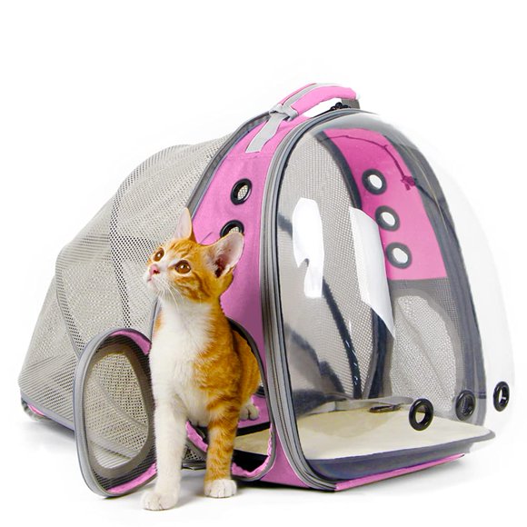 Mochila portabebés con forma de halinfer para gatos, expandible, 12 libras