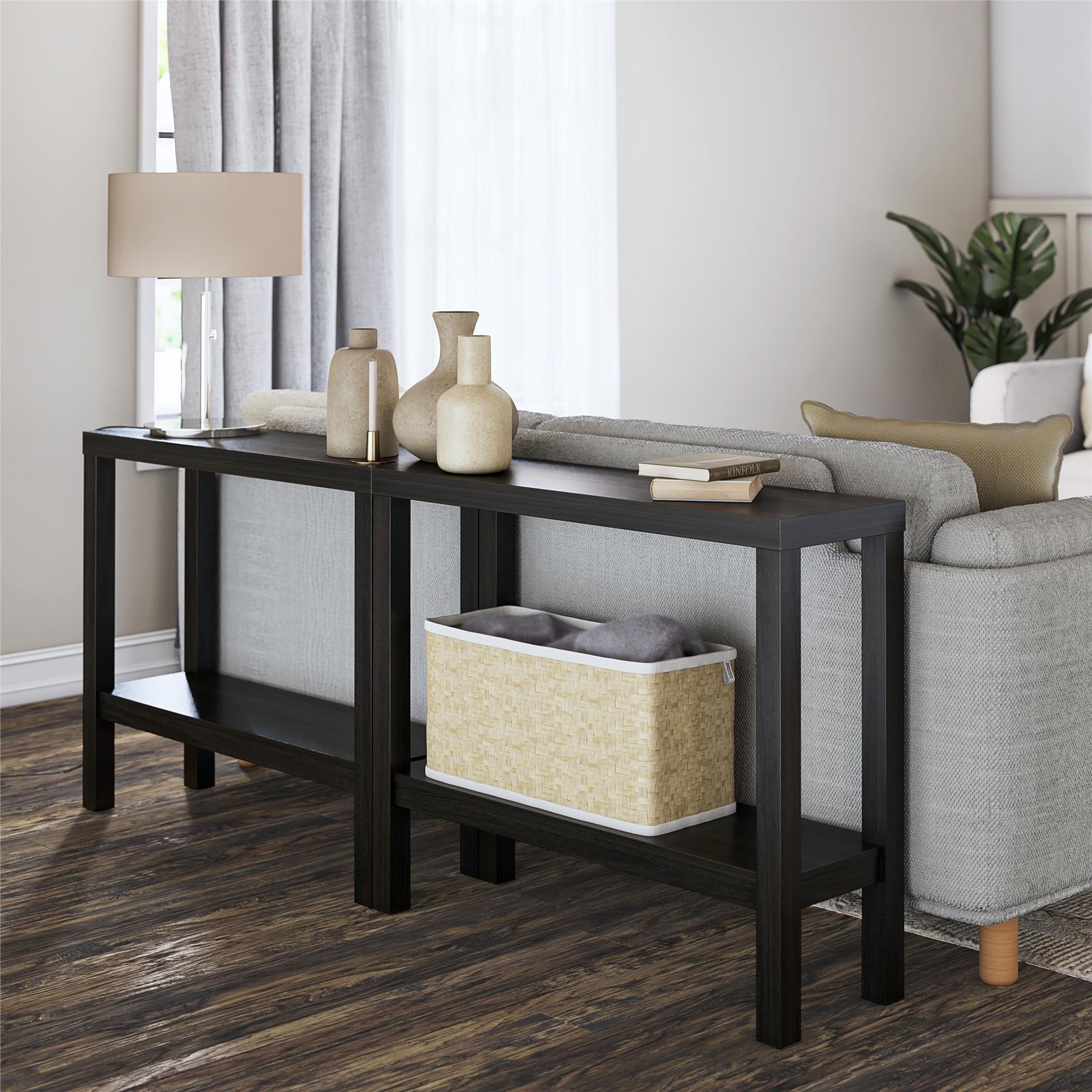Ameriwood Home Glyndon Wrap-Around Sofa Accent Tables Bundle - Set of Two, Espresso