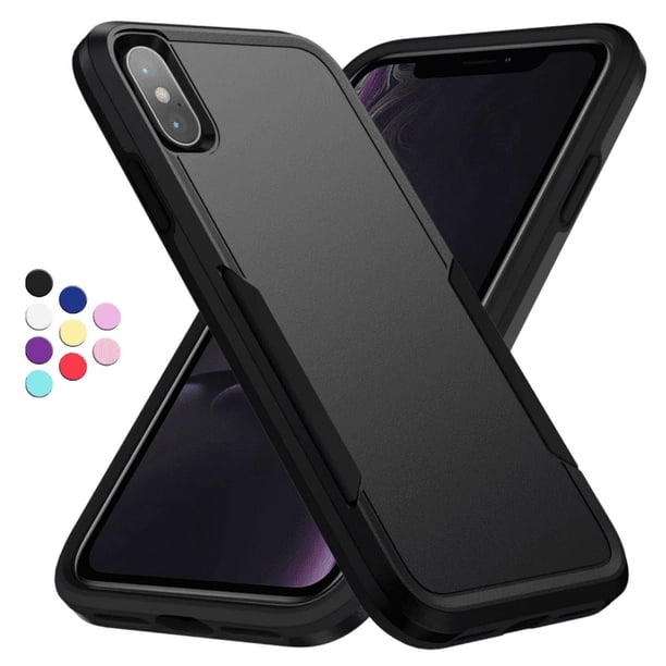 Entronix Funda Resistente Diseñada para iPhone X, Cubierta Protectora a Prueba de Golpes de Triple Capa, Color Negro
