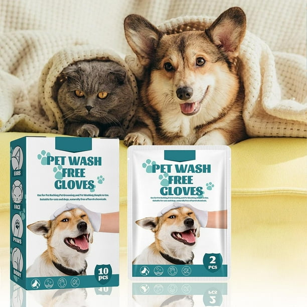 Guantes de preparación de mascotas de 10 veces para la limpieza de mascotas desechables Guante no tejido Guante de limpieza de perros para perros y